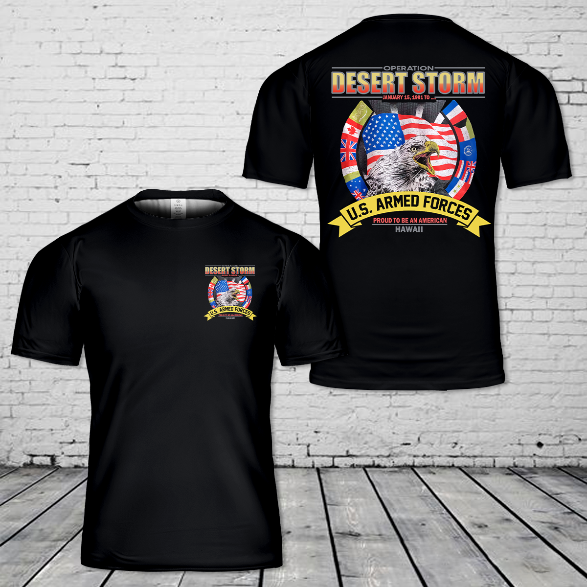 Operation Desert Storm US Armed Forces T-Shirt 3D