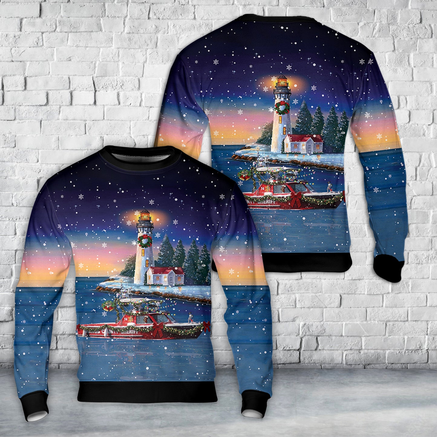 Orange County Sheriff's Department Boat Christmas Sweater