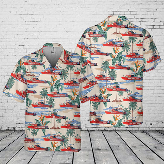 Orange County Sheriff's Department Boat Pocket Hawaiian Shirt