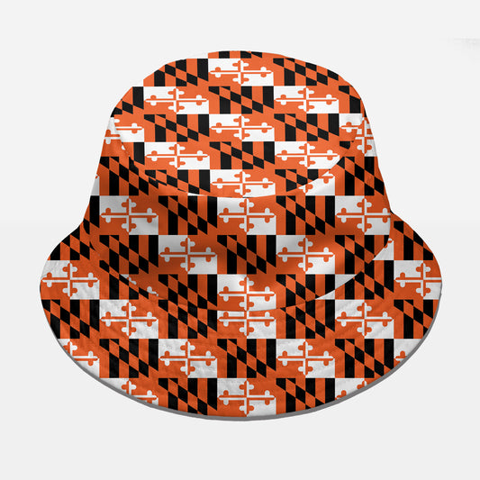 Orange Maryland Flag Reversible Bucket Hat