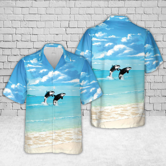 Orcas (Killer Whales) Hawaiian Shirt