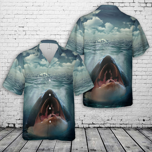 Orcas "Killer Whales" Mouth Hawaiian Shirt