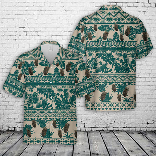 Original Rare WWI U.S. Mark I “Pineapple” Hand Grenade with Fuze Hawaiian Shirt