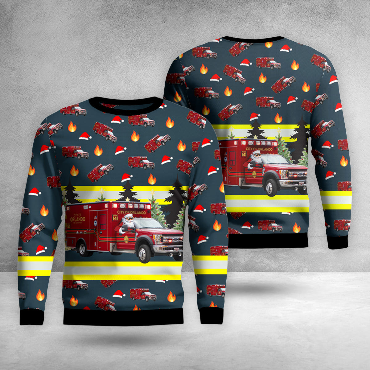 Orlando, Florida, Orlando Fire Department AOP Christmas Sweater