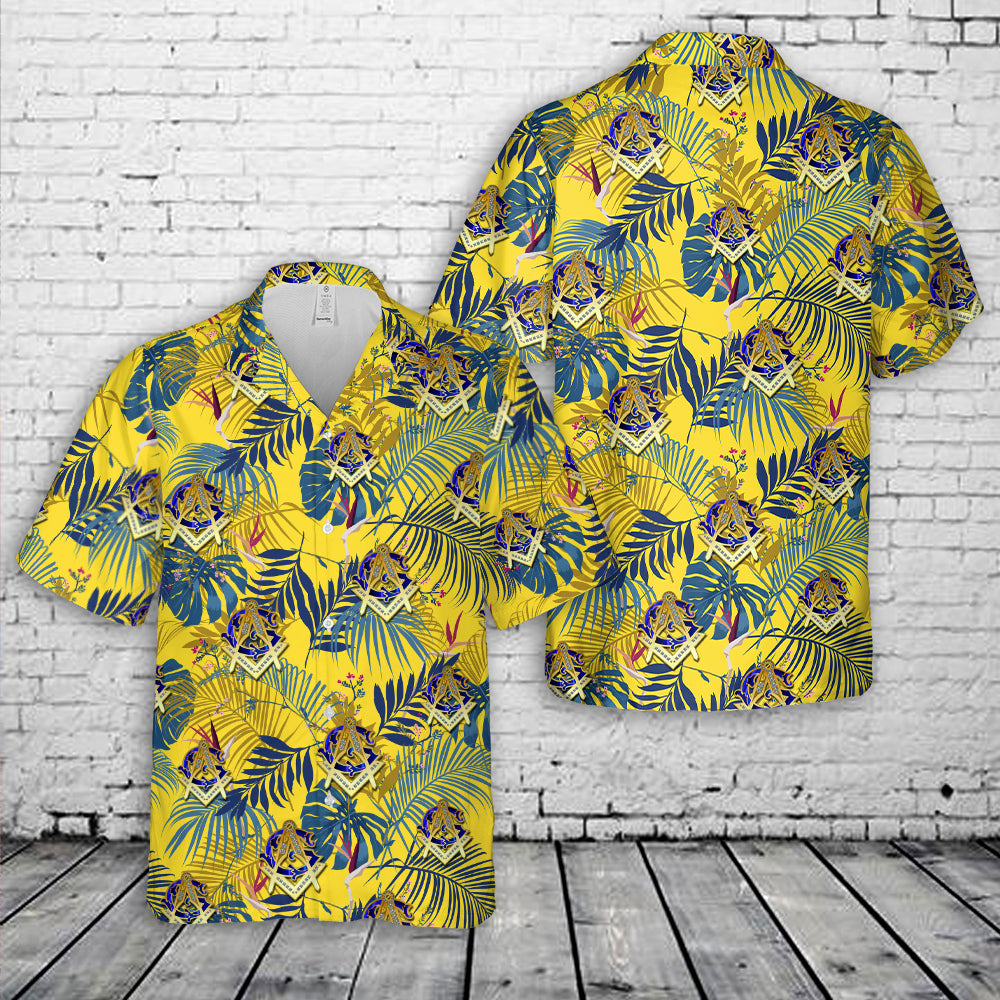 Ornate Square and Compasses - Master Mason Hawaiian Shirt
