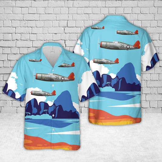 P-47D Thunderbolt, 1LT Gwynne Peirson, 302nd FS, 332nd FG "Tuskegee Airmen", Italy, 1944 Hawaiian Shirt