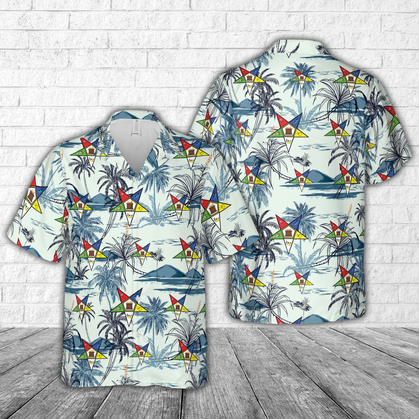 PHA O.E.S. Order of Eastern Star Emblem with Altar Hawaiian Shirt