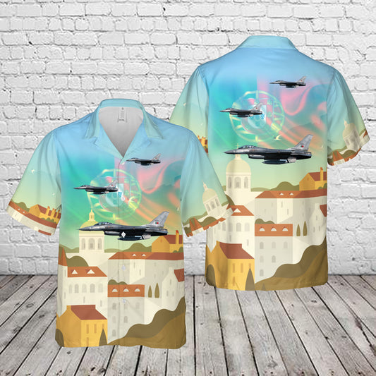 Portugal Independence Day Portuguese Air Force General Dynamics F-16AM Fighting Falcon Hawaiian Shirt