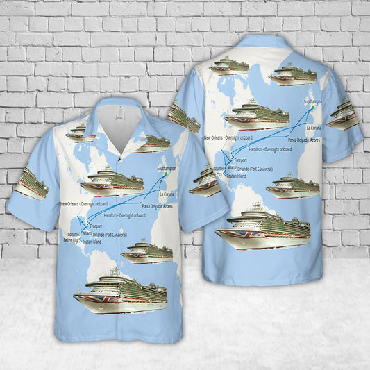 P&O Cruises Ventura from Southampton To Caribbean And Usa Hawaiian Shirt