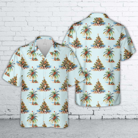 Palm Tree Christmas In July Hawaiian Shirt