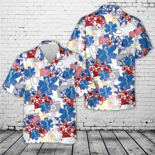 Paramedic USA, 4th Of July Hawaiian Shirt