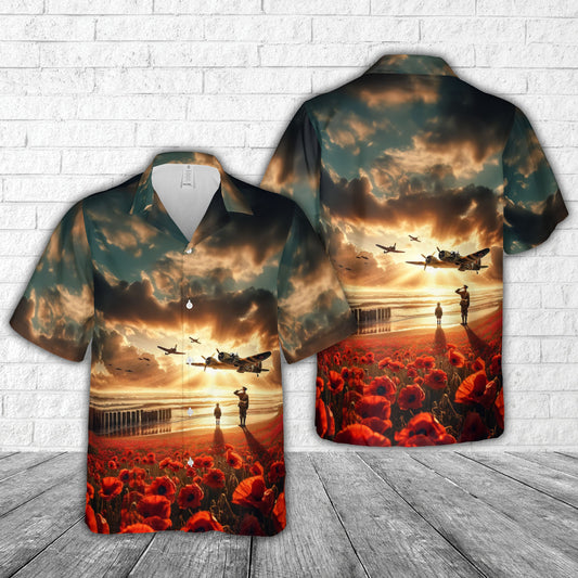 Paratrooper Poppy Field Memorial Hawaiian Shirt