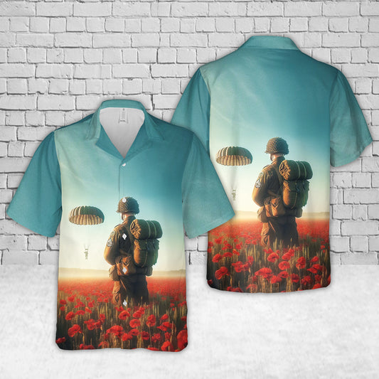 Paratrooper Poppy Field Memorial Hawaiian Shirt