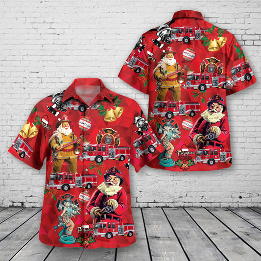 Passaic, New Jersey, Passaic Fire Department Christmas Hawaiian Shirt