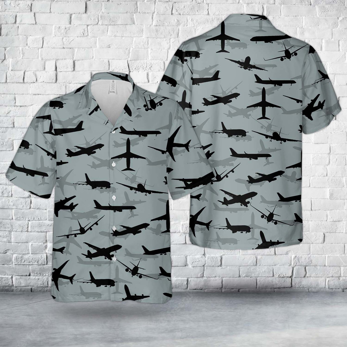 Passenger Jets Silhouette Hawaiian Shirt