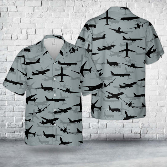 Passenger Jets Silhouette Hawaiian Shirt