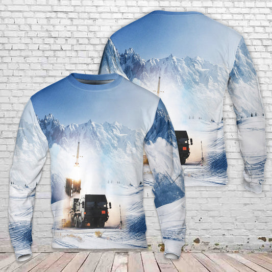 Patriot PAC-3 MSE From MEADS Launcher Christmas AOP Sweater