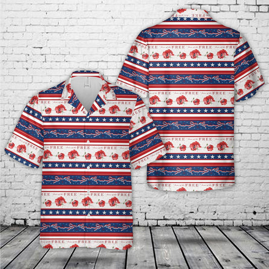 Patriotic 4th July Poppy Flag Hawaiian Shirt