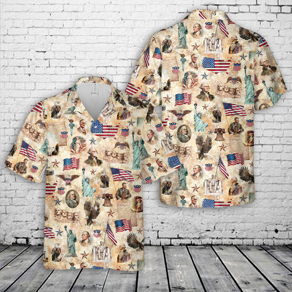 Patriotic American Spirit 4th of July Hawaiian Shirt