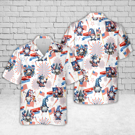 Patriotic Gnome, 4th Of July Hawaiian Shirt
