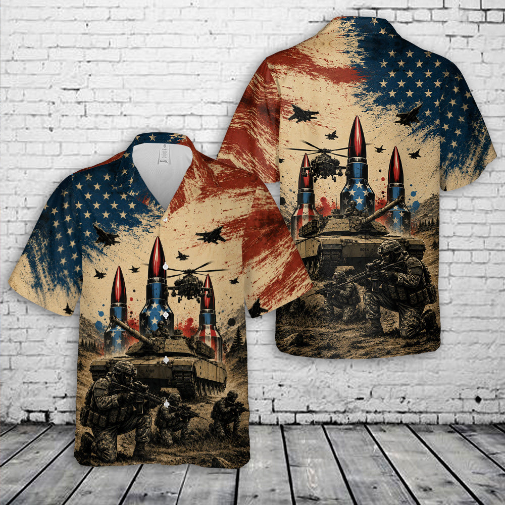 Patriotic Military Hawaiian Shirt