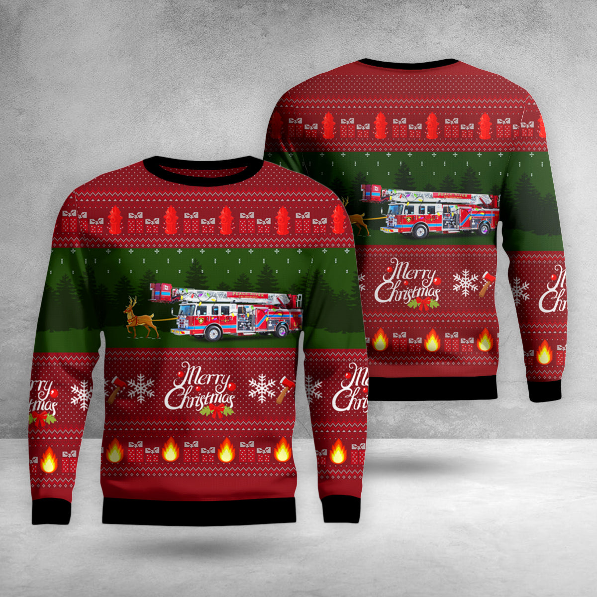 Peace River, Alberta, Canada, Peace River Fire Department Christmas AOP Ugly Sweater