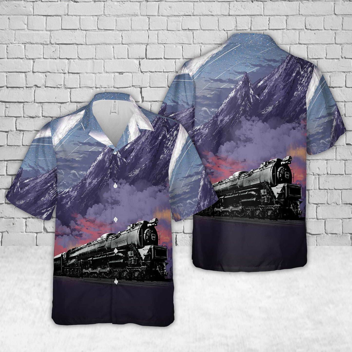 Pennsylvania Railroad Baldwin S-2 class 6-8-6 Steam Turbine Locomotive #6200 Hawaiian Shirt