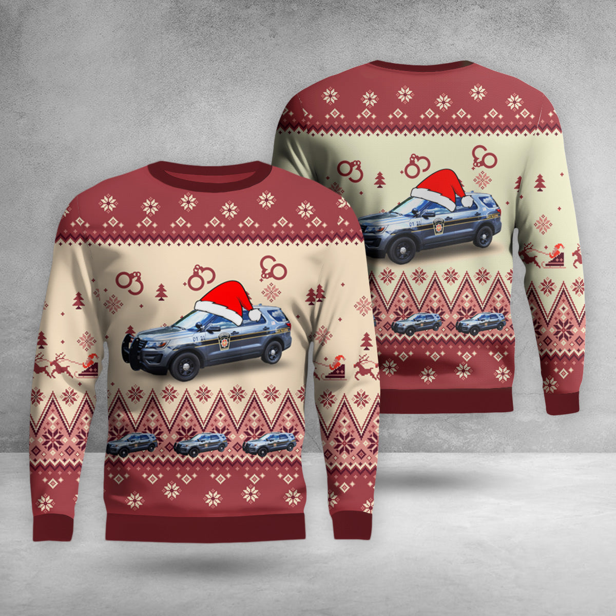 Pennsylvania State Police 2019 Ford Police Interceptor Utility Christmas AOP Sweater
