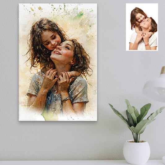 Personalised Photo And Name Mothers Day Gift Canvas Prints (Museum Wrap)
