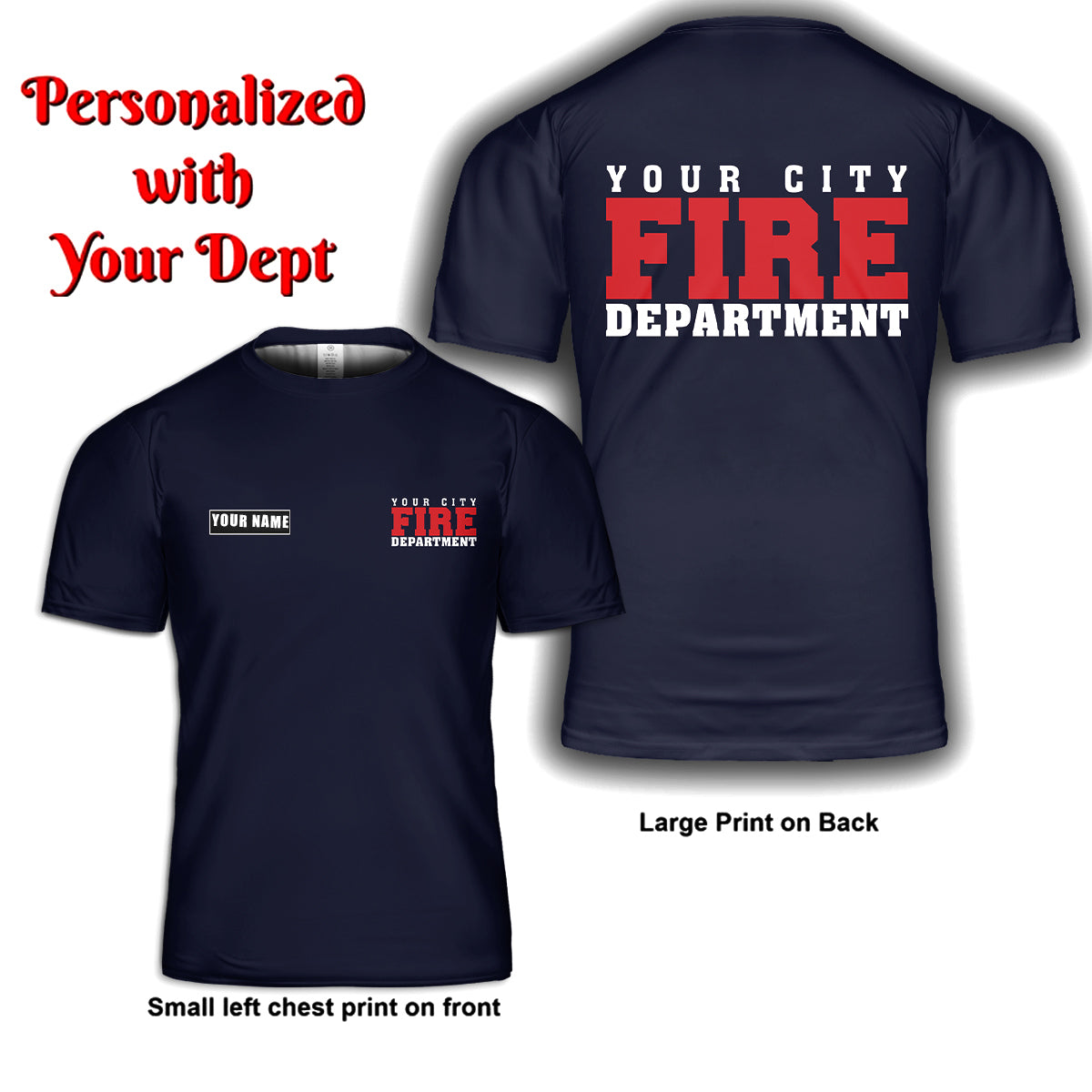 Personalized Fire Department T-Shirt 3D