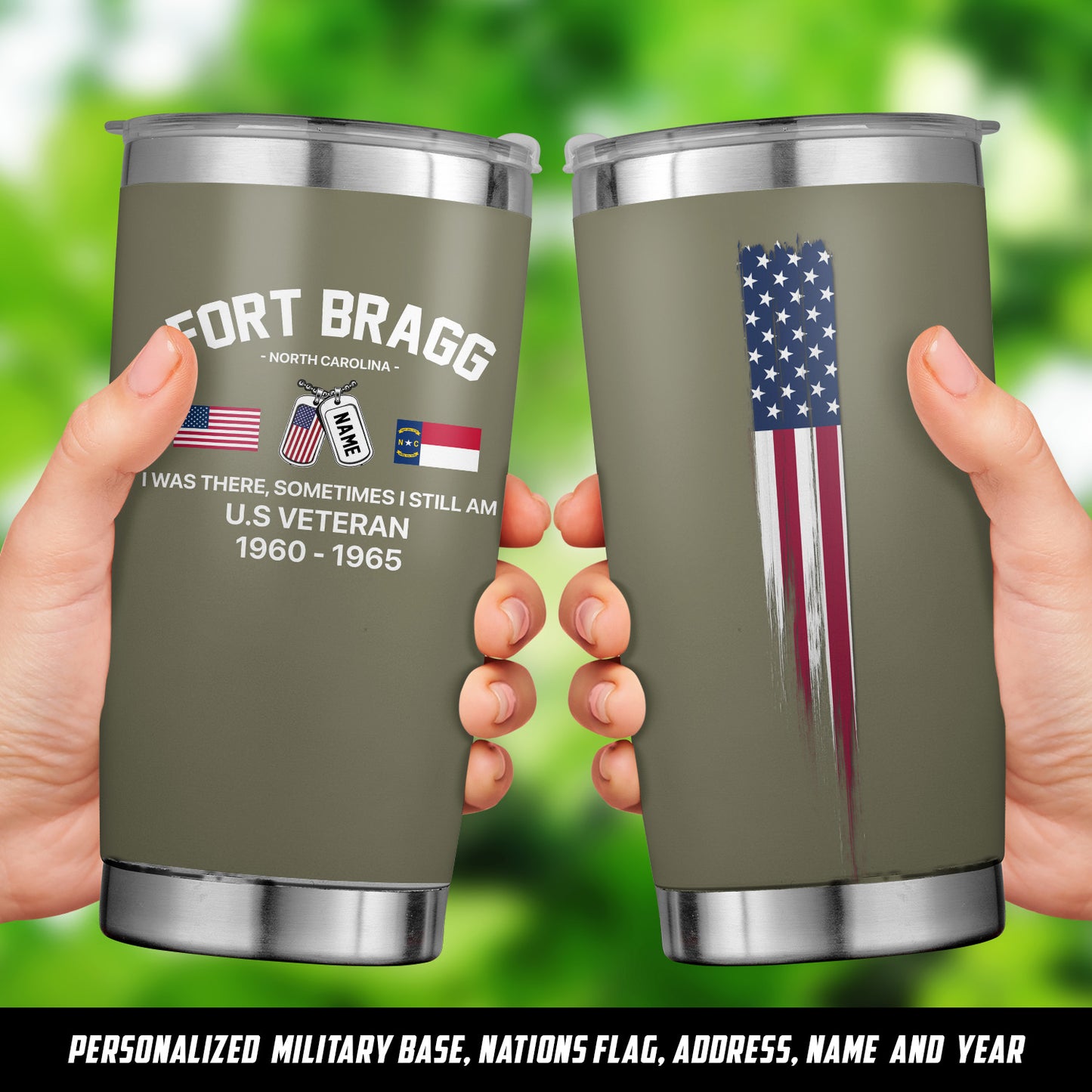 Personalized Military Base, Address, Name, Flag And Time I Was There Sometimes I Still Am Tumbler 20oz