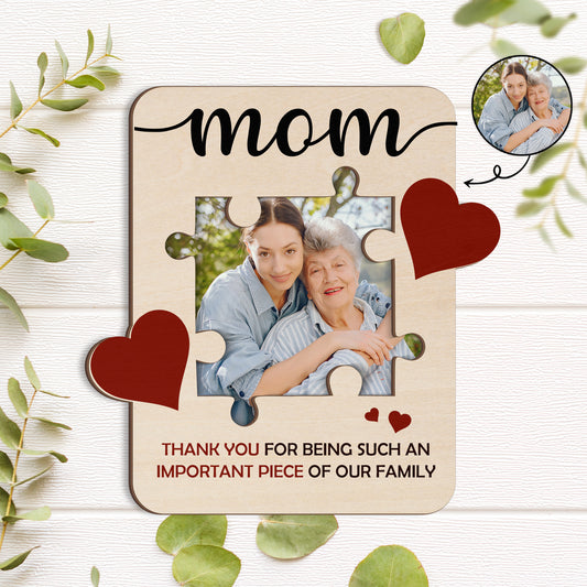 Personalized Photo Mother's Day Gift 3-Layer Custom Shape Wooden Frame