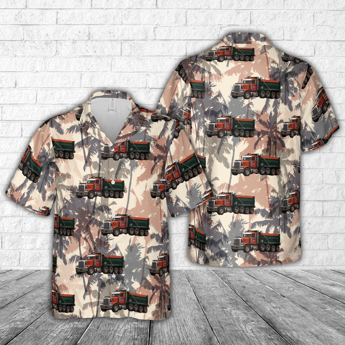 Peterbilt Dump Truck Hawaiian Shirt