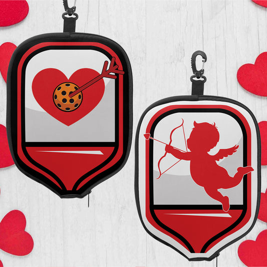 Pickleball Valentine Couple Pickleball Paddle Cover (Made in US)