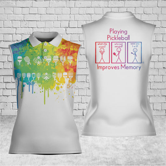 Pickleball Women's Sleeveless Athleisure Polo Shirt