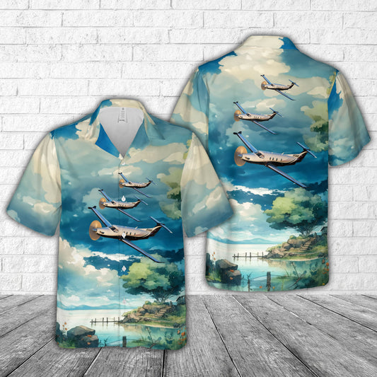Pilatus PC-12 general aviation business aircraft Hawaiian Shirt