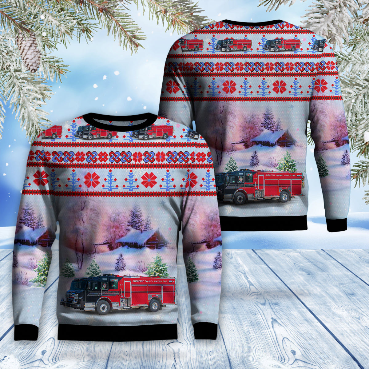Pinedale, Wyoming, Sublette County Unified Fire AOP Sweater