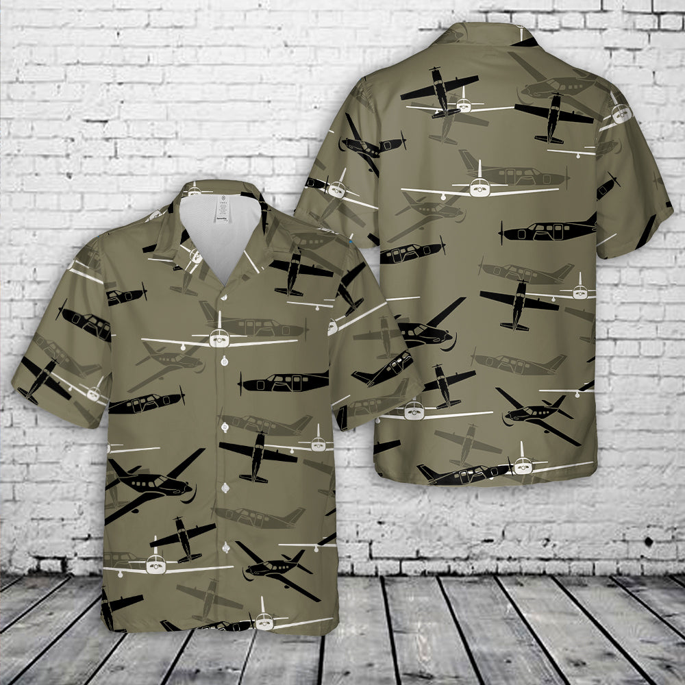 Piper PA-46 Silhouettes Hawaiian Shirt