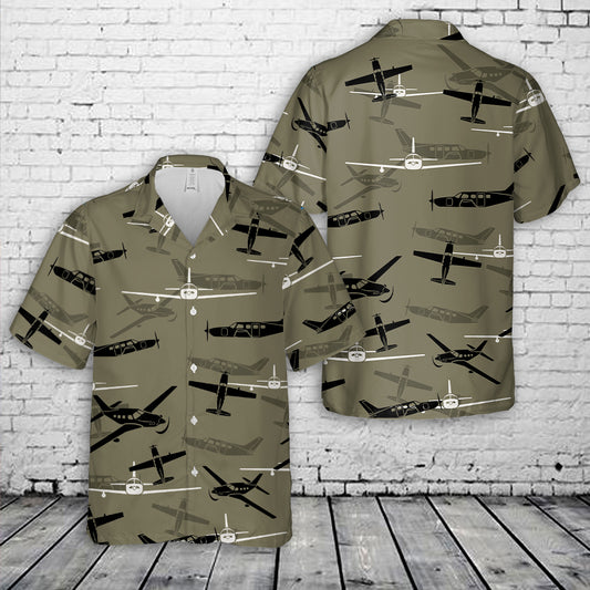 Piper PA-46 Silhouettes Hawaiian Shirt
