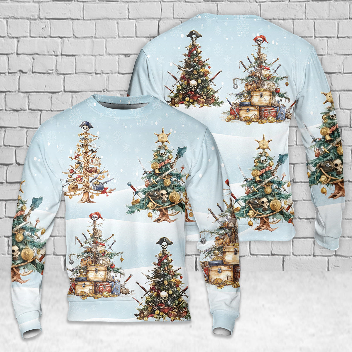 Pirate Treasure Christmas Tree Christmas AOP Sweater