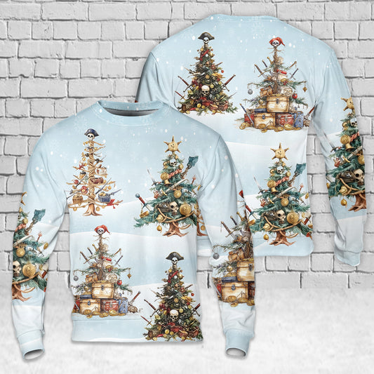 Pirate Treasure Christmas Tree Christmas AOP Sweater