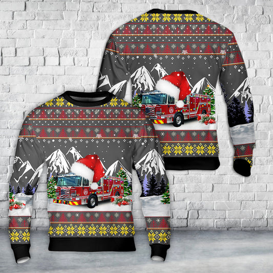 Pittsburgh Pennsylvania Fire Department Firefighter Fighter Rescue Christmas AOP Sweater