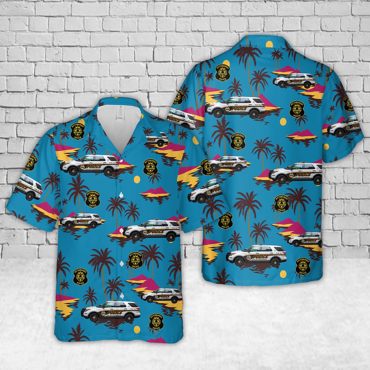 Pittsburgh, Pennsylvania, Pittsburgh Police Department Squad Car Hawaiian Shirt