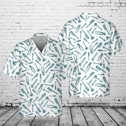 Plumber Tools Pocket Hawaiian Shirt