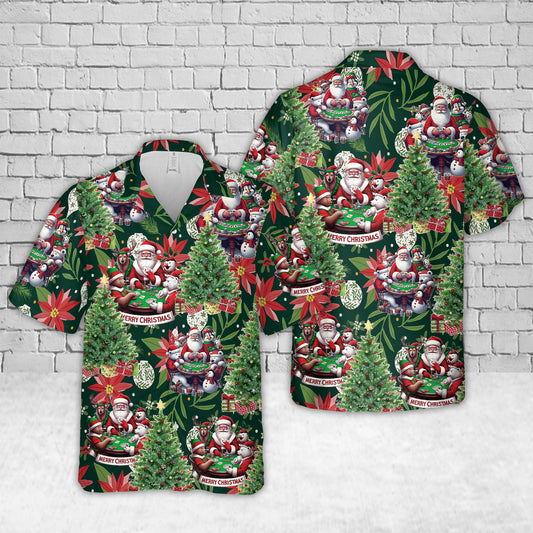 Poker Santa Christmas Hawaiian Shirt