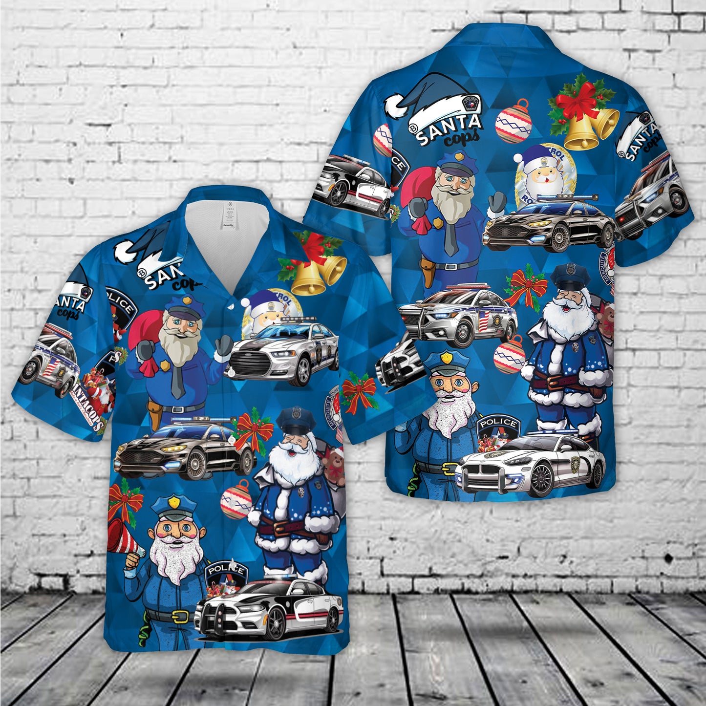 Police Car Christmas Hawaiian Shirt