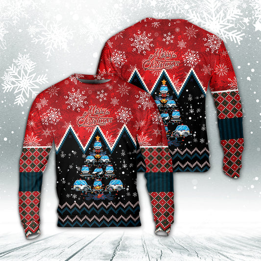 Police Car Christmas Tree Sweater