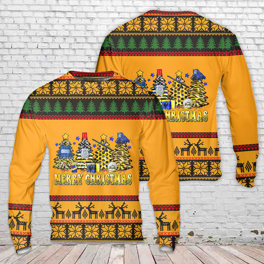 Police Christmas Trees Sweater