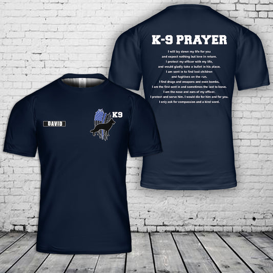 Police K-9 Prayer 3D T-Shirt