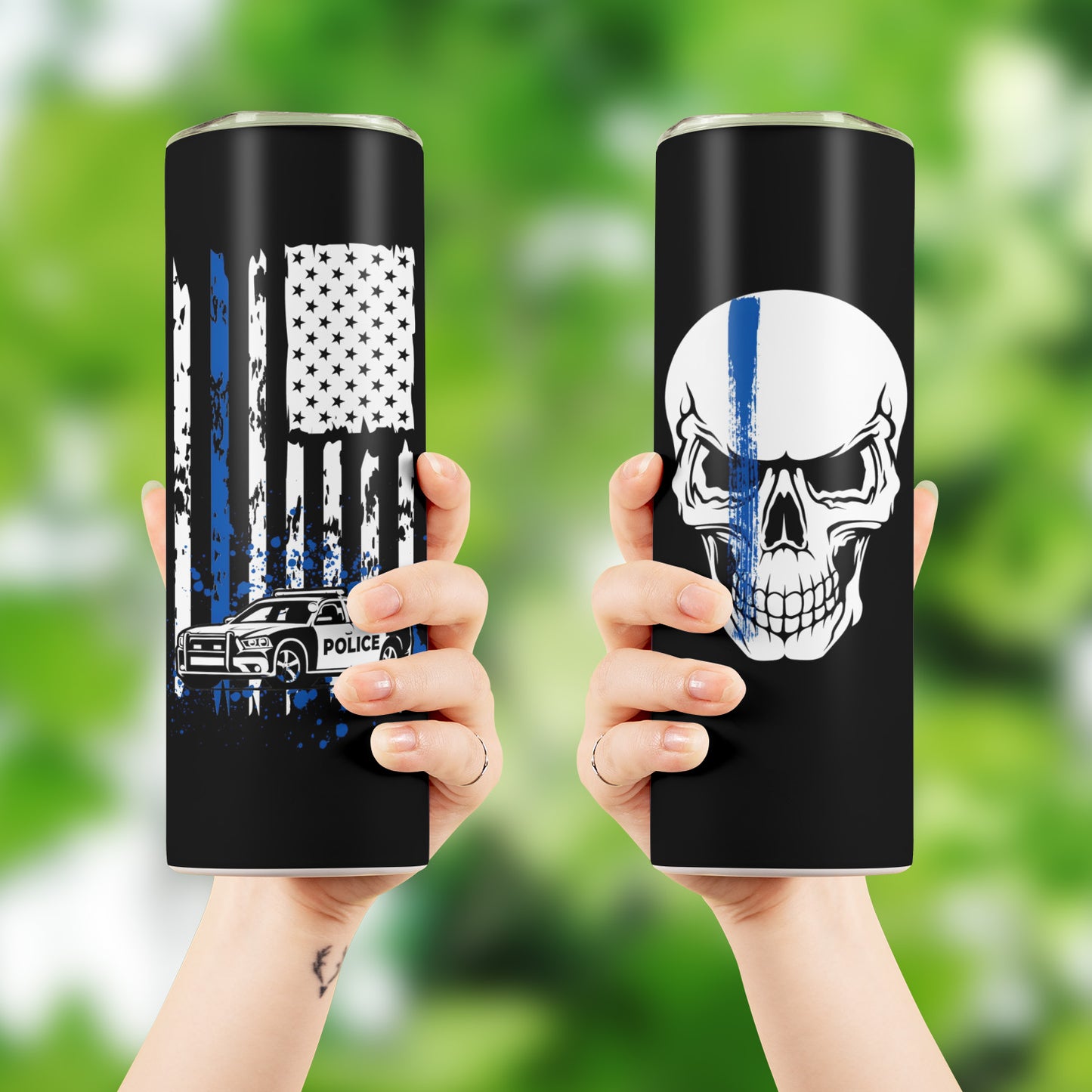 Police Officer Skinny Tumbler Stainless Steel with Lids 20OZ